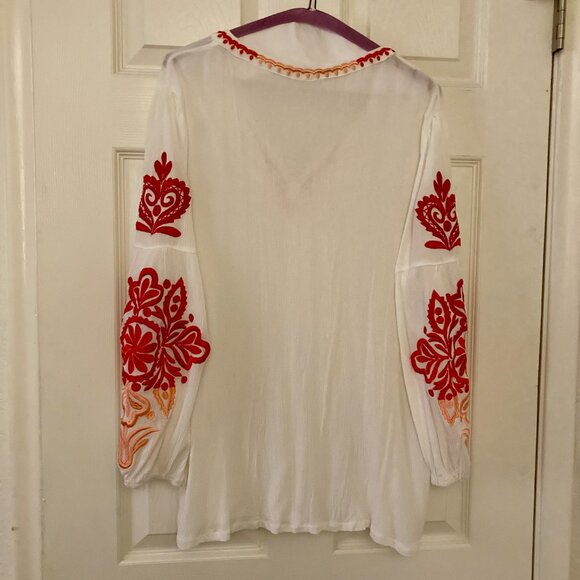 Excellent Condition, SZ XL, Embroidered Popover Top or Swim Cover Up - Picture 3 of 3